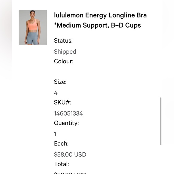 LULULEMON ENERGY LONGLINE BRA - Picture 8 of 8